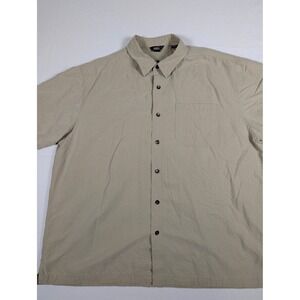 Royal Robbins Men's XXL Tan Micro Check Short Sleeve Button Down Shirt